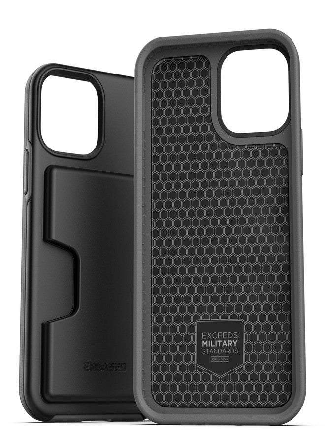 إنكاسد جراب حماية ENCASED لهاتف iPhone 12 Pro Max مع حامل بطاقات (أسود) - Image 4